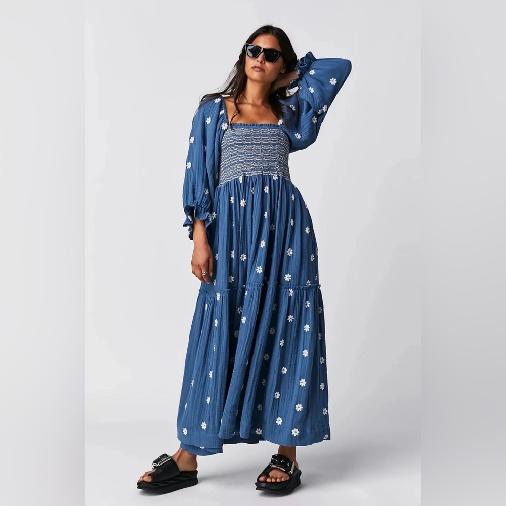 Free People | Dahlia Embroidered Maxi Dress | XS